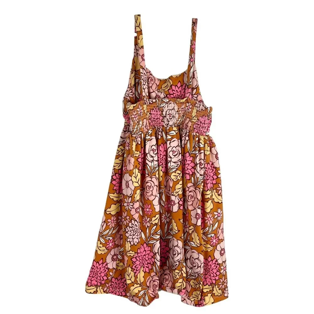 Tommy Bahama Dress Girls 10 Orange Pink Floral Sleeveless Summer Casual Kids
